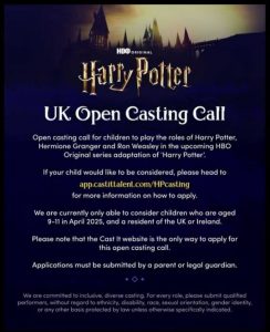 HARRY POTTER Open Casting Call